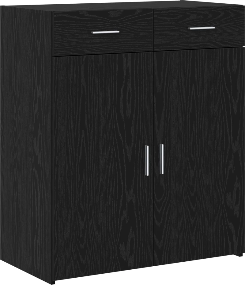 vidaXL ντουλάπα αποθήκευσης Μαύρης Δρυς 80x42.5x93.5 εκ Επεξεργασμένο Ξύλο
