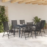vidaXL Σετ Φαγητού Κήπου 7 Τεμαχίων σε Ανθρακί Χάλυβα
