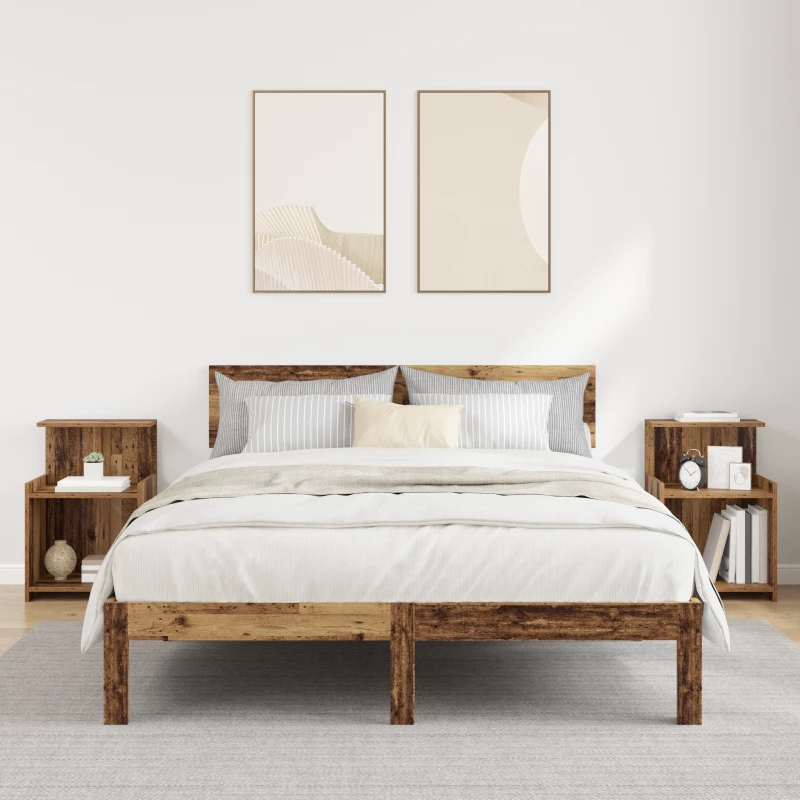 vidaXL Κομοδίνα 2 τεμάχια Παλαιό Ξύλο 40x35x60 εκ Επεξεργασμένο Ξύλο