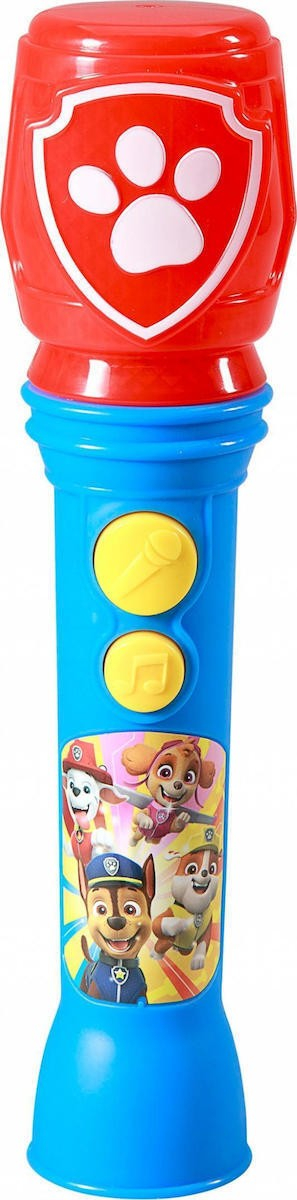 eKids Paw Patrol Ασύρματο Μικρόφωνο Karaoke για παιδιά με ενσωματωμένη μουσική, φωτισμό, Sound Effects - Κόκκινο/Μπλε/Κίτρινο