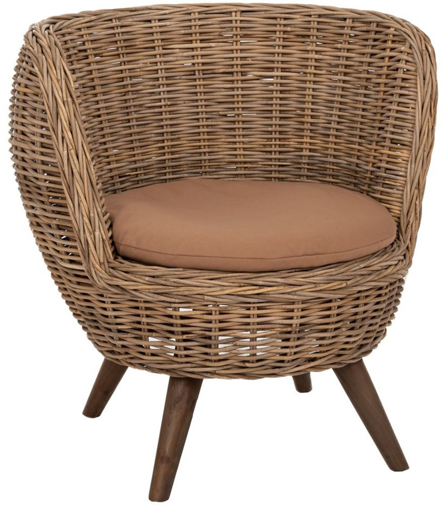 Πολυθρόνα Στρογγυλή 87890 77x72x76cm Brown-Grey
