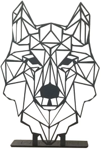 Διακοσμητικό Επιτραπέζιο Wolf 522PIR1104 20x30cm Black Aberto Design Μέταλλο