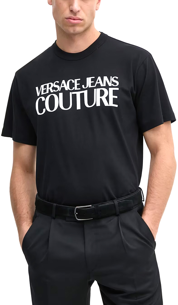 VERSACE JEANS COUTURE 78UP601 R LOGO T-SHIRT MEN VERSACE JEANS COUTURE ΛΕΥΚΟ- ΜΑΥΡΟ (78GAHE05-CJ00E-899)