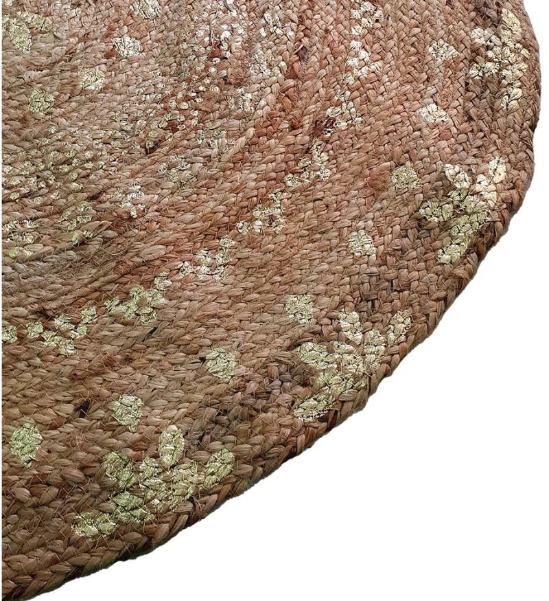 Χαλί 100% γιούτα στρογγυλό natural-gold 150cm Otto Almas 017.025