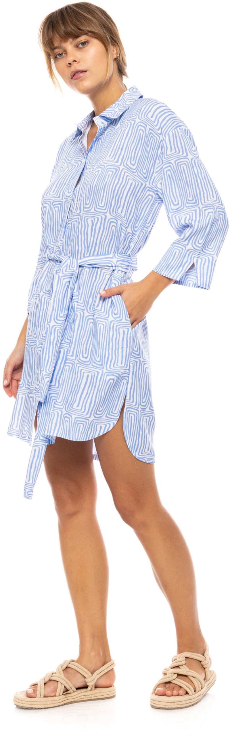 Γυναικείο Beachdress Pink Label - ICE BLUE GEO - Viscose