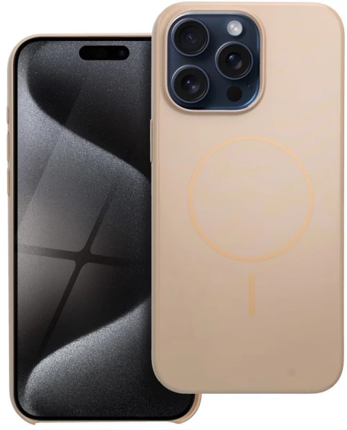 Glossy Mag Cover compatible with MagSafe for IPHONE 15 PRO desert gold