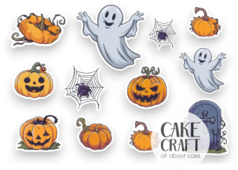 Βρώσιμα σχέδια Halloween v6 - 12τμχ