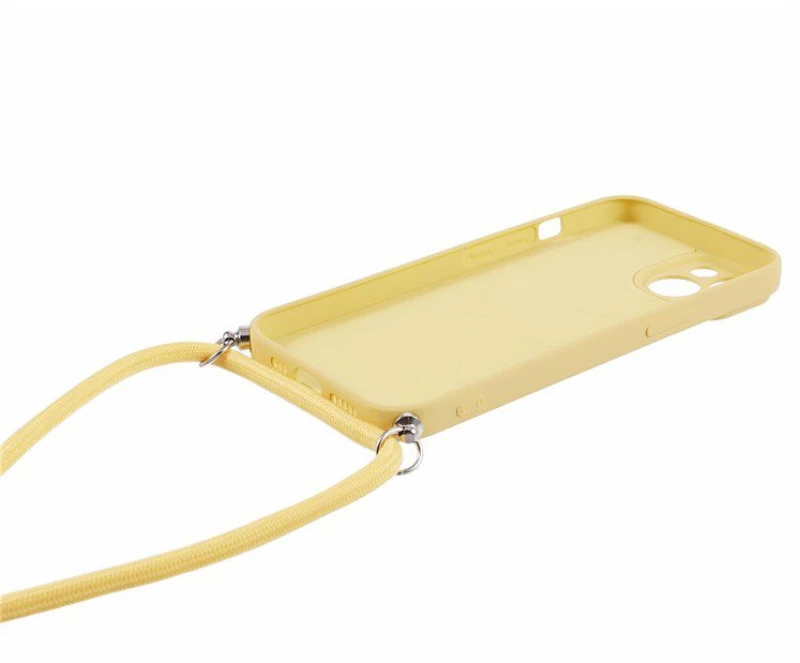 Θήκη Σιλικόνης με Κορδόνι για το Λαιμό για iPhone 13- Yellow OEM
