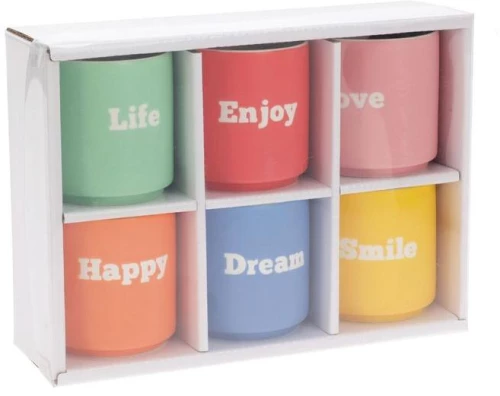 BOX37211 The Netherlands Σετ Κούπες Πορσελάνης 6 Τεμαχίων 180ml Πολύχρωμες Q80000990