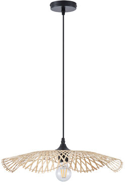 Arte Illumina Φωτιστικό Κρεμαστό 1xΕ27 Φ47.5x11.6cm Bamboo Crossline Φυσικό Μπεζ 144-31010