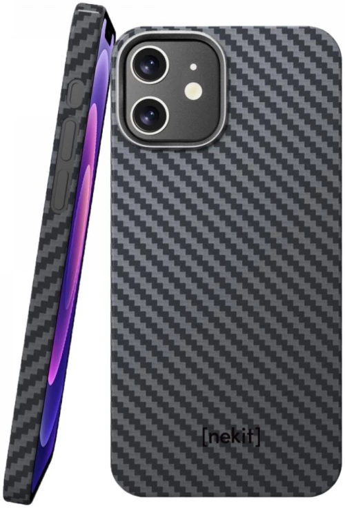Θήκη iPhone 12 / 12 Pro Nekit Fiber Σκληρή με MagSafe Aramid Fiber 1mm 1500D Kevlar - Black (8719246462764)