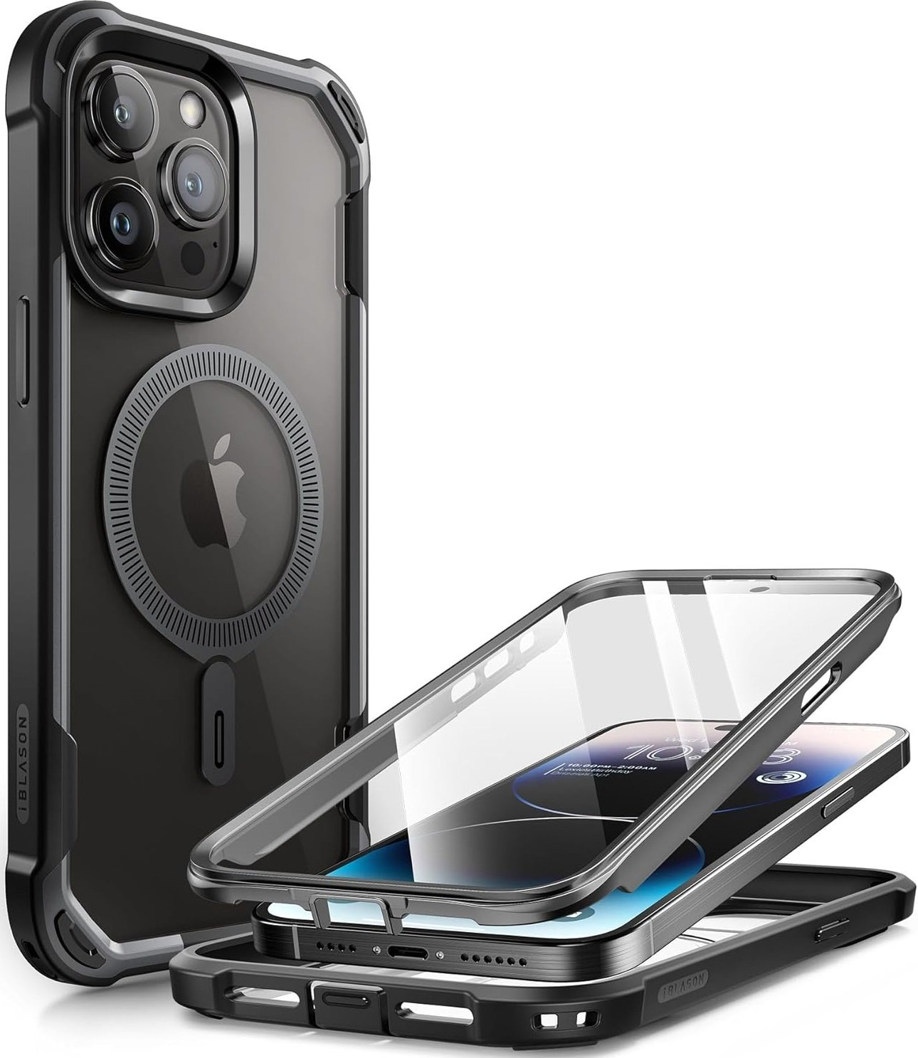 Θήκη iPhone 15 Pro Max Supcase i-Blason Ares Mag Full Body 360° Ανθεκτική με MagSafe - Black (843439136908)