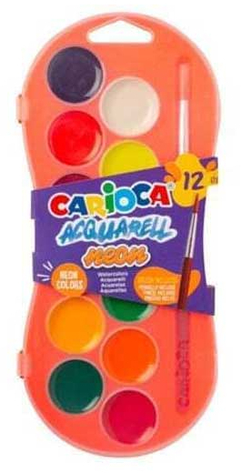 Νερομπογιές Carioca Acquarell Neon 12 χρωμάτων