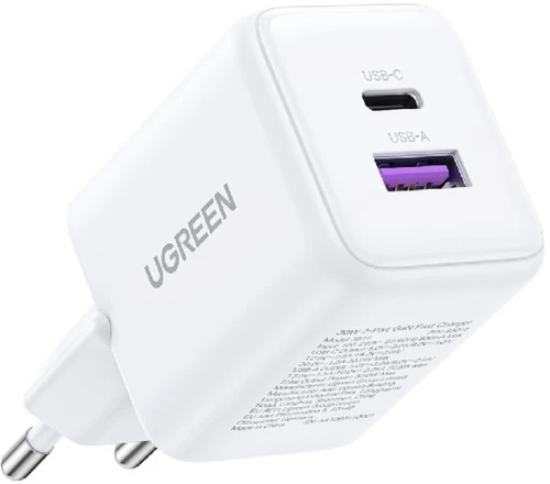 Φορτιστής Σπιτιού GaN PD 30W UGREEN X516 65015 2 Θέσεων Λευκό