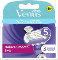 GILLETTE Deluxe Smooth Swirl Ανταλλακτικές Κεφαλές Με 5 Λεπίδες 3 Τεμάχια
