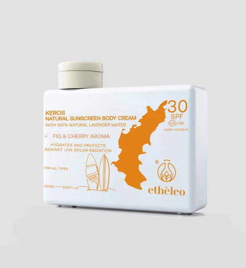ETHELEO Natural Sunscreen Body Cream Keros Κρέμα Σώματος Με Δείκτη Προστασίας SPF30 200ml