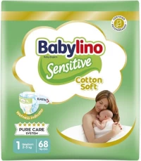 BABYLINO Sensitive Cotton Soft Πάνες No1 (2-5 kg) 68 Τεμάχια