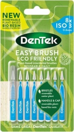 DENTEK Easy Brush Eco Friendly Μεσοδόντια Βουρτσάκια ISO 3 0.6mm Μπλε 8 Τεμάχια