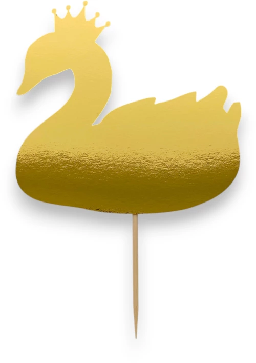 Cake Topper Χάρτινο Χρυσό Κύκνος