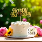 Cake Topper Χάρτινο Χρυσό Κύκνος