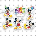 Βρώσιμα σχέδια Mickey's Birthday - 6τμχ