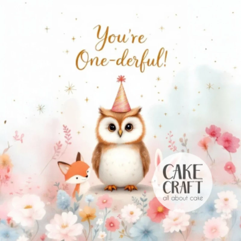 Βρώσιμο Σχέδιο first birthday owl derful v1