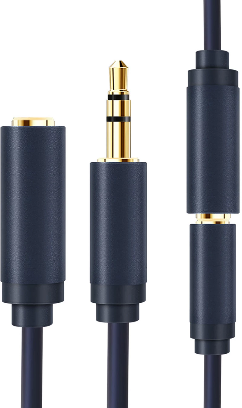 CABLETIME καλώδιο προέκτασης ήχου 3.5mm CT-AV302-H11G  gold plated  3m  μπλε