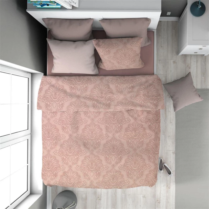 Παπλωματοθήκη Εμπριμέ Άρτεμις 703 160X240 Dusty Rose 100% Cotton - -