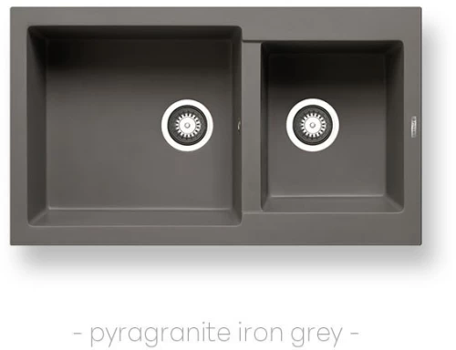 Pyramis Νεροχύτης Pyragranite Alazia 86x50 1 3/4Β Iron Grey