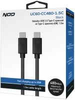 NOD Καλώδιο USB 2.0 Τype-C αρσενικό σε Τype-C αρσενικό 60W, 1.5m UC60-CC480-1.5C