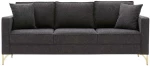 Καναπές Τριθέσιος Berlin 825BLC2795 220x91x83cm Anthracite-Gold