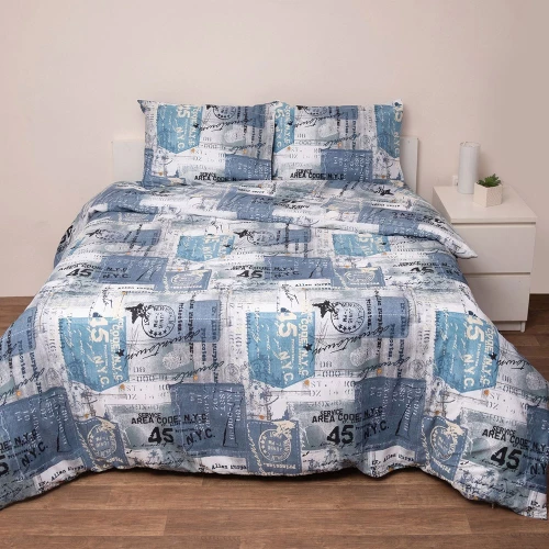 Σεντόνια 861 (Σετ 3τμχ) Blue Viopros Ημίδιπλο 180x270cm Βαμβάκι-Πολυέστερ