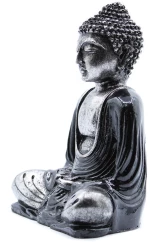 Γλυπτό Βούδα σε θέση Διαλογισμού Meditation Buddha Hand Painted 15cm