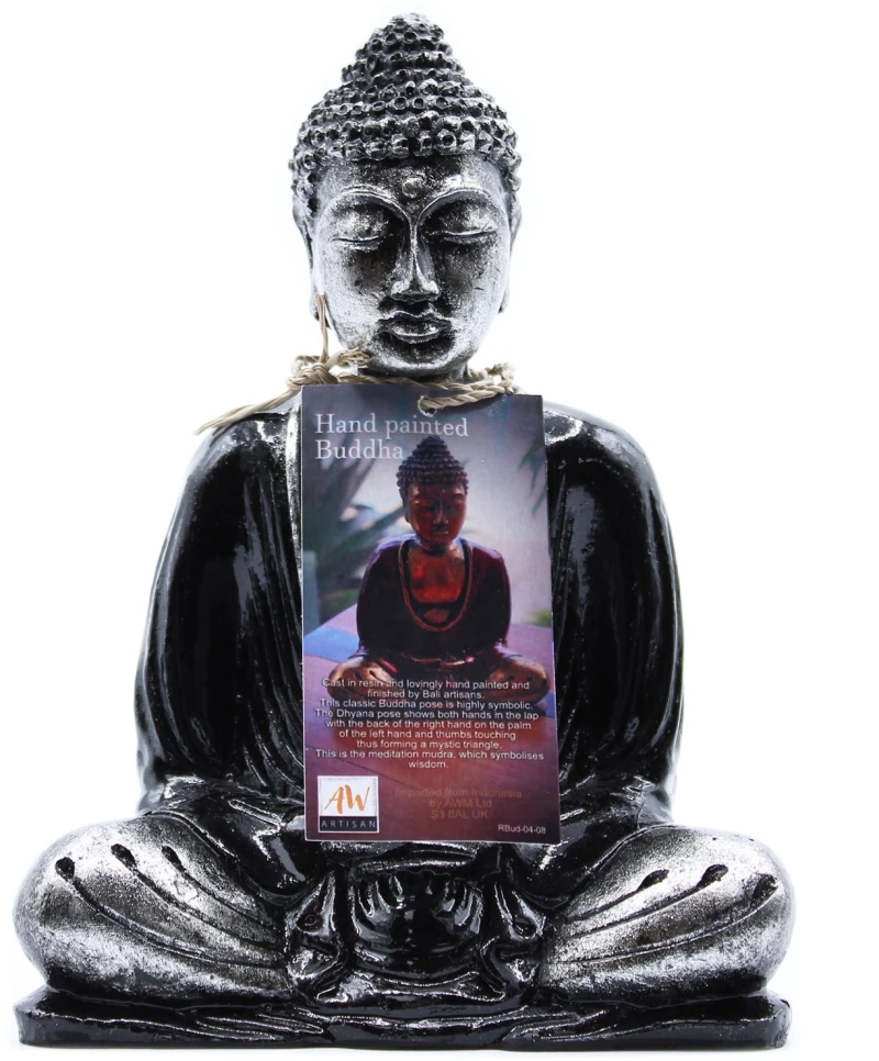 Γλυπτό Βούδα σε θέση Διαλογισμού Meditation Buddha Hand Painted 15cm