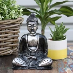 Γλυπτό Βούδα σε θέση Διαλογισμού Meditation Buddha Hand Painted 15cm