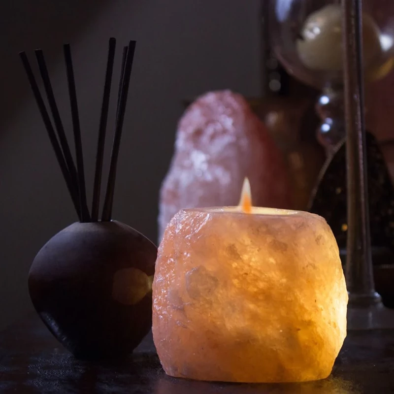 Kηροπήγιο από Αλάτι Ιμαλάιων Himalayan Salt Tealight Holder 10cm (1,15kg)