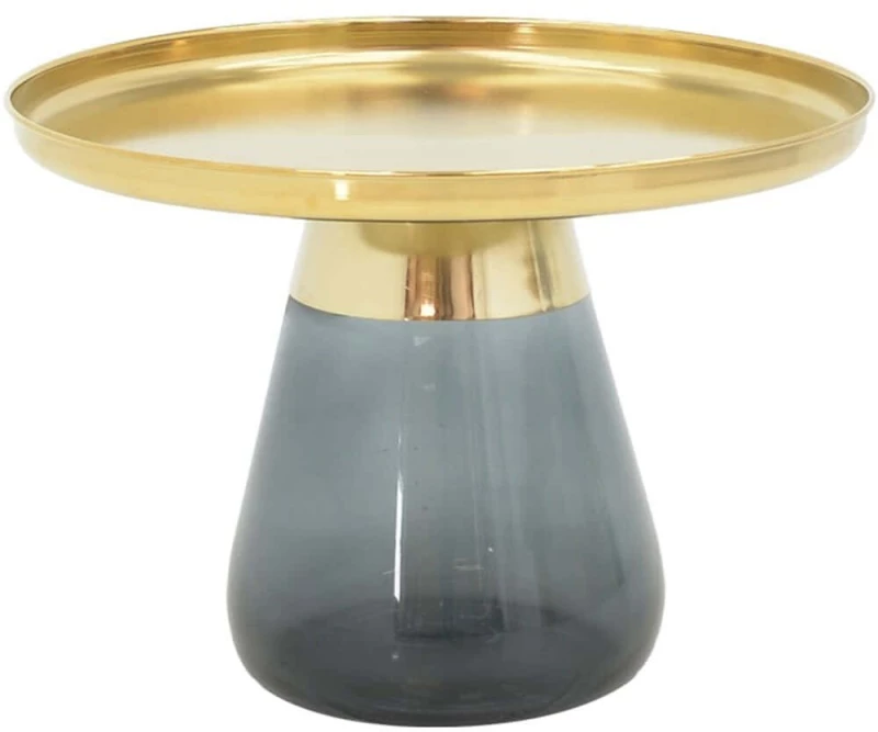 Τραπεζάκι Σαλονιού Kunlo 101-000106 Φ60x42cm Gold-Black