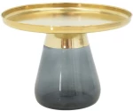 Τραπεζάκι Σαλονιού Kunlo 101-000106 Φ60x42cm Gold-Black