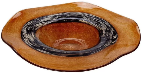 Διακοσμητικό Μπωλ Holia 81.264.39 39x7cm Brown Cryspo Trio Γυαλί