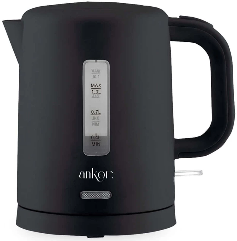 Βραστήρας 848003 1,0lt 1100W Black Ankor Ατσάλι,Πολυπροπυλένιο