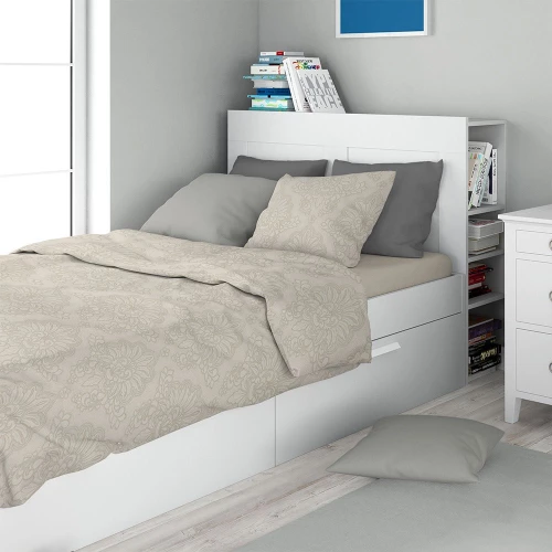 Σεντόνια Άρτεμις 702 (Σετ 4τμχ) Beige DimCol Queen Size 240x270cm 100% Βαμβάκι