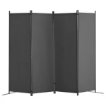 VEVOR Room Divider 4-Panel Folding Privacy Screen Fabric Partition Office Gray
