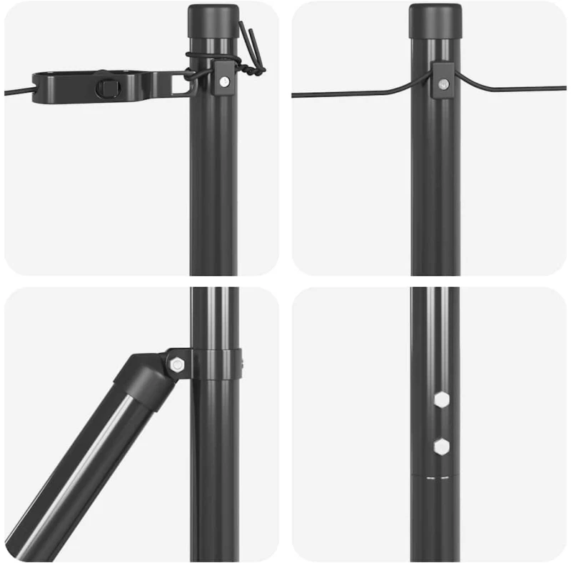 vidaXL Στηθαία με Άκρο 26 τεμ Ø32 mm 180 cm Γαλβανισμένο Ατσάλι