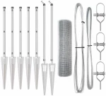 vidaXL Φράκτης Welded Wire με 7 Σπιράλ Πόστα 0.6x10 μ Γαλβανισμένος Χάλυβας