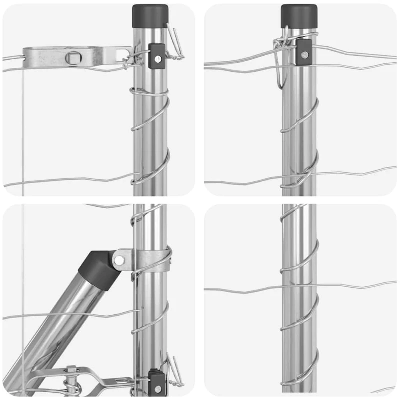 vidaXL Ευρωπαϊκό Φράχτη με 13 Πό/posts 0.8x25 m Γαλβανισμένος Χάλυβας