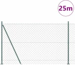 vidaXL Σετ Στύλων Φράχτη Ασημί 25 x 1.4 μ Επικαλυμμένος Χάλυβας