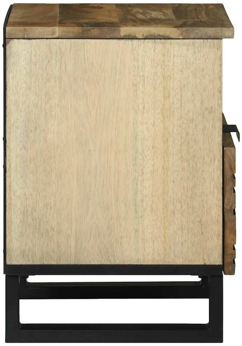 vidaXL Κομοδίνο - 40 x 33 x 46 cm, Σταθερό Κρεβάτι από Μάνγκο