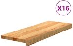 vidaXL Πατάκια Σκάλας 16 τεμ. Ανοιχτό Καφέ 70x25x2 cm Ξύλο Δρυός