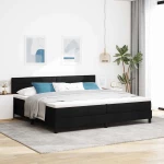 vidaXL Κρεβάτι Box Spring με Στρώμα Μαύρο 200x200 εκ Υφασμάτινο