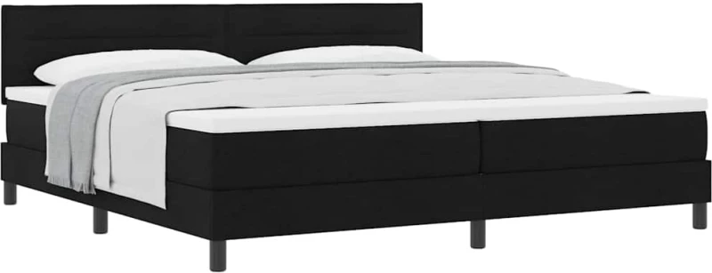 vidaXL Κρεβάτι Box Spring με Στρώμα Μαύρο 200x200 εκ Υφασμάτινο